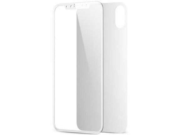 Zastitno staklo Baseus za iPhone X belo (prednje+zadnje).