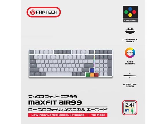 Tastatura mehanicka Gaming Fantech MK916 RGB Maxfit AIR99 Wireless gray (brown switch)