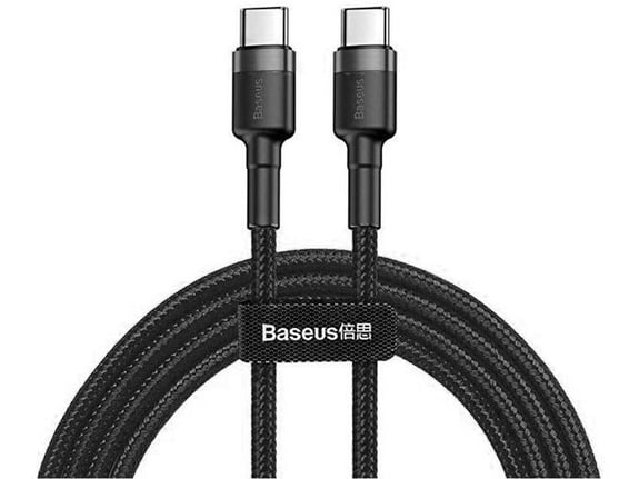 Kabel Baseus cafule Type-C na Type-C 3A sivo crni 1m