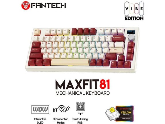 Tastatura Mehanicka Gaming Fantech MK910 RGB Vibe Maxfit 81 Royal Prince Wireless (Yellow switch)