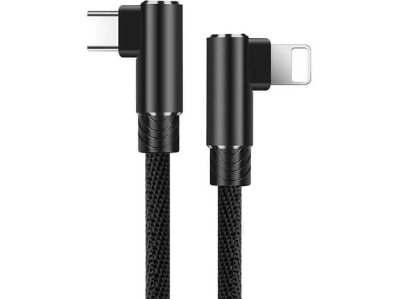 Kabel Lightning na Type-C Elbow crni 1m