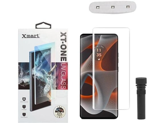 Maska za štitno staklo XMART UV Glue Full Cover + lampa za Motorola G96