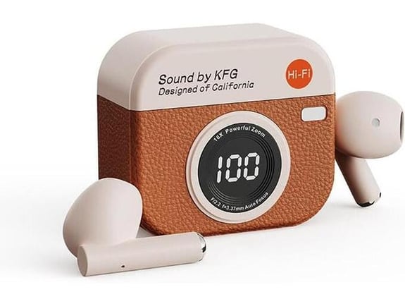 Bluetooth slušalice Airpods Retro camera narandzaste