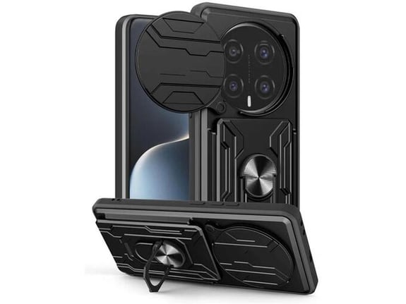 Maska za Honor Magic 8 Pro Titan Ring Wallet crna