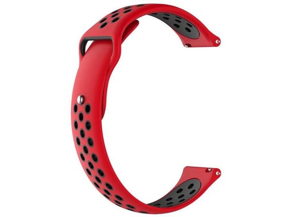 Silikonska narukvica za pametni sat crvena crna 22mm