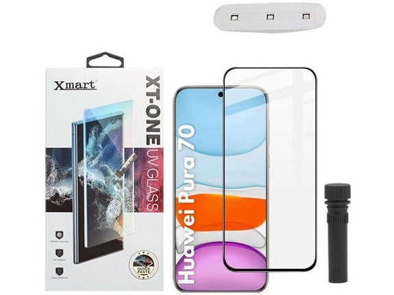 Zastitno staklo XMART UV Glue Full Cover + lampa za Huawei PURA 70 Pro