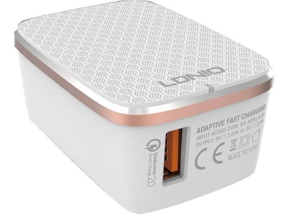 Kucni punjac LDNIO A1204Q 5V/ 2,4A FAST CHARGING sa kablom USB na Type-C beli.
