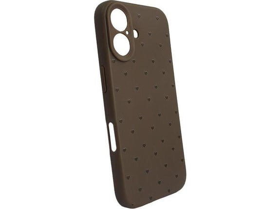 Maska za iPhone 16 braon Cute Heart