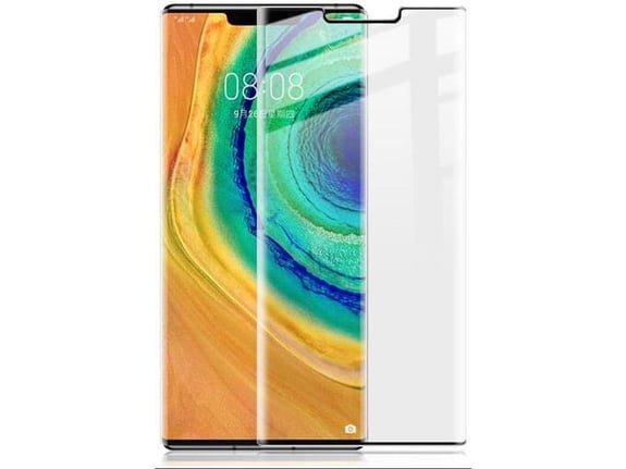 Zastitno staklo (zakrivljeno) (Mini verzija) za Huawei Mate 30 Pro crno.