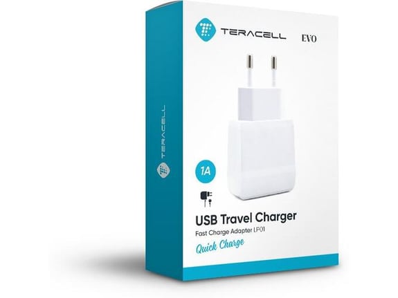 Kucni punjac Teracell Evo LP01 Lightning USB 1A beli