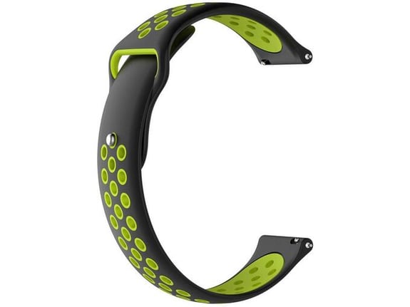 Silikonska narukvica za pametni sat crno zelena 22mm