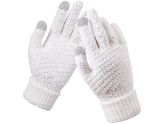 Rukavice za touch screen BRAIDED bele