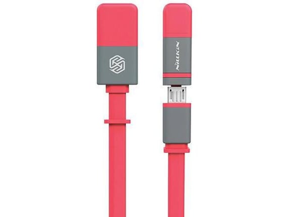 Nillkin USB kabel Plus II 2u1 (Lightning/ Micro) 1,2m pink.