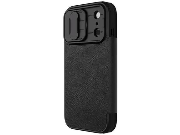 Maska za iPhone 17 Pro na preklop Nillkin Qin Pro crna