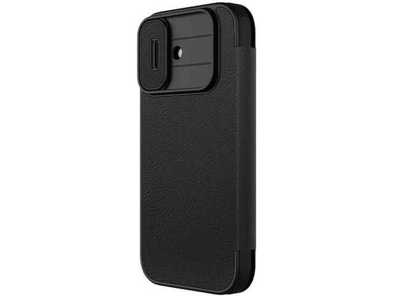 Maska za iPhone 17 na preklop Nillkin Qin Pro crna
