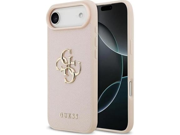 Maska Guess Grained Big 4G & Classic Logo do iPhone Air pink
