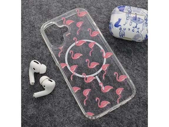 Maska za iPhone 17 Tropical Flamingos Mag Case Nanobit Print