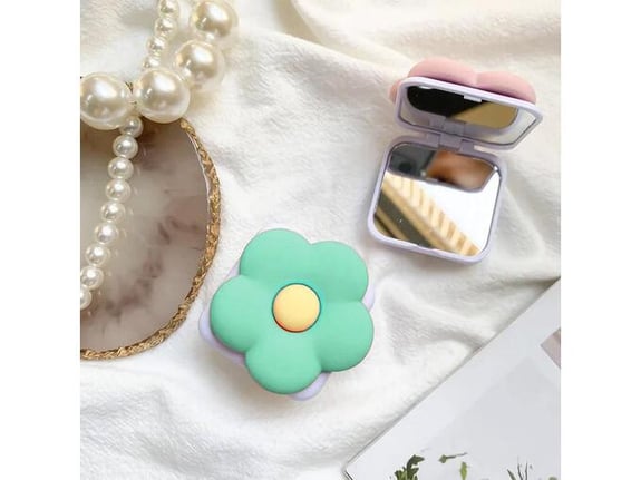 PopSocket Flower with mirror zeleni