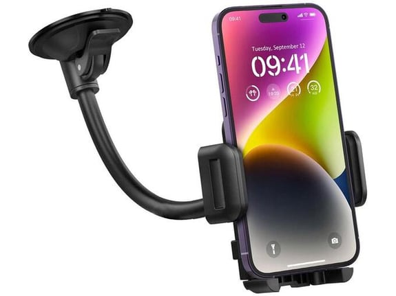 Auto drzac za telefon za vetrobran crni