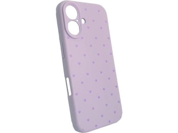 Maska za iPhone 16 ljubičasta Cute Heart