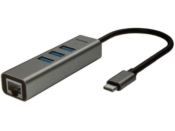 Adapter / HUB Sotako Type-C (1x USB 3.0 + 2x USB 2.0 + RJ45) 0.15 sivi