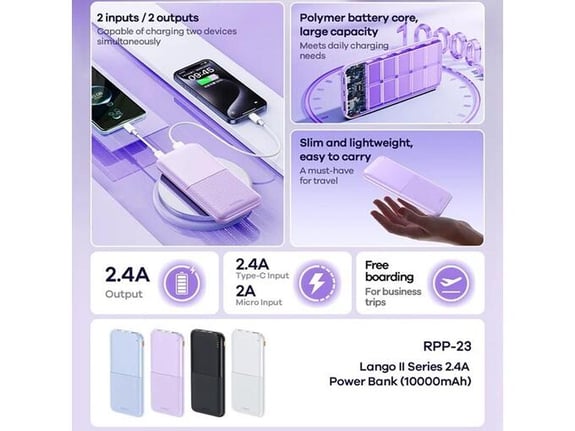 Power Bank Remax Lango II Series RPP-23 2.4A 10000 mah