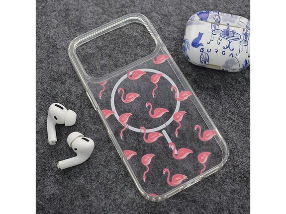 Maska za iPhone 17 Pro Max Tropical Flamingos Mag Case Nanobit Print