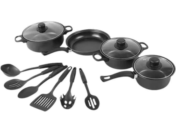 Kuhinjski set od 13 delova, crni