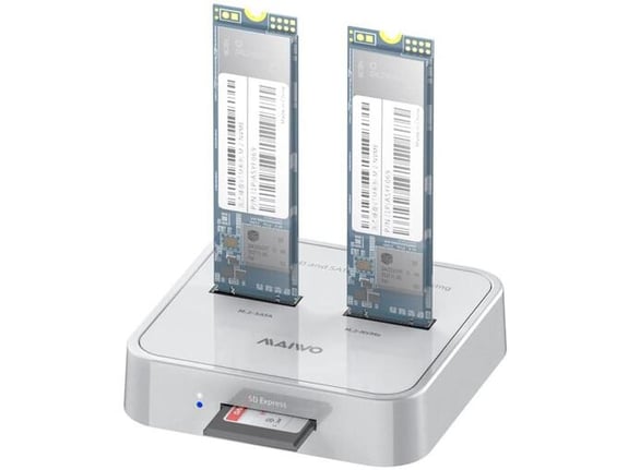 Maiwo Docking station K3016SD USB-C na 2x M.2 NVMe/SATA sa SD čitačem beli