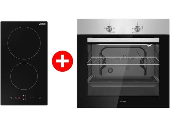 Vivax Ugradna ploča BH-02MVC + Vivax Home Ugradna rerna BO-624MS X