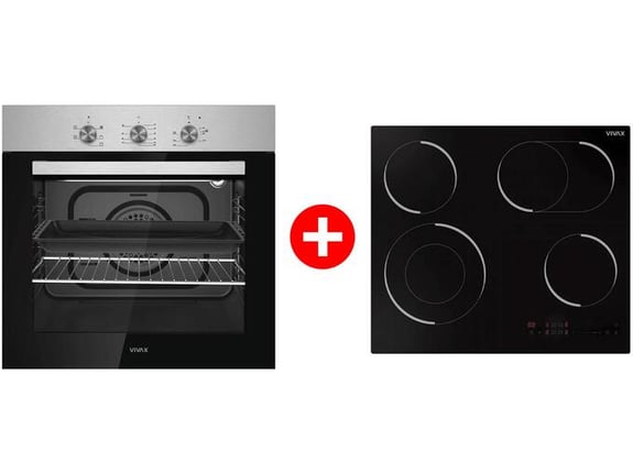 Vivax Ugradna ploča BH-04MDOVC + Vivax Ugradna rerna BO-606FTM X