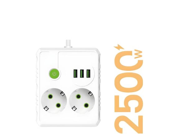 Produžni Kabl sa 2 Utičnice + 3 USB Porta