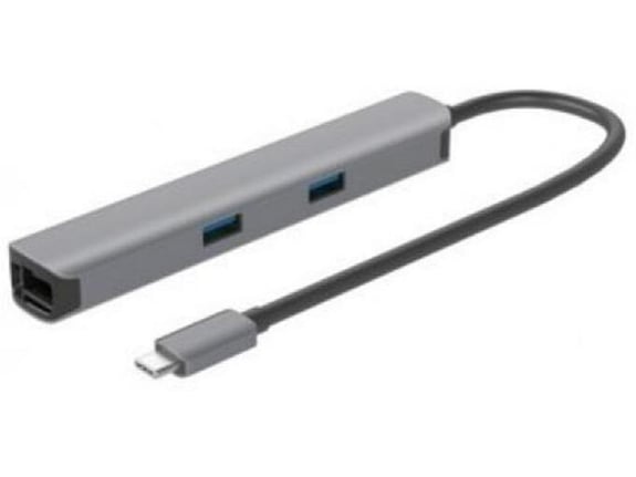 E-Green Adapter USB-C na HDMI USB-A SD TF RJ-45 PD 100W