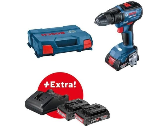 Bosch Akumulatorska bušilica – odvrtač GSR 18V-50; 18V; 3×2,0Ah + kofer 06019H5005