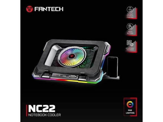 Laptop Cooler Fantech NC22 RGB crni