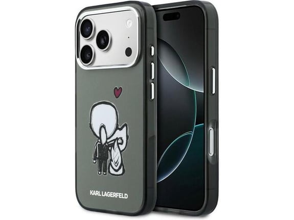 Maska Karl Lagerfeld Karl & Choupette Back MagSafe za iPhone 17 Pro siva