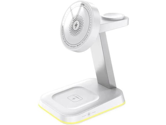 Bežični punjač 3u1 magnetni za Apple Watch,Iphone i Airpods 15W beli