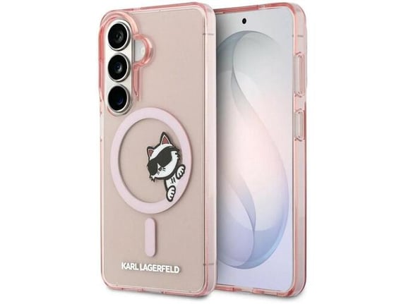 Maska Karl Lagerfeld IML Peekaboo Choupette MagSafe za Samsung S26/ S941B roze