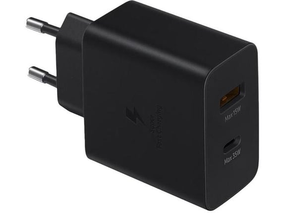 Kućni punjač Fast Charging Adapter Duo za Samsung PD 35W sa kablom Type-C na Type-C crni