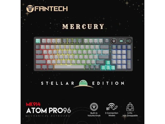 Tastatura mehanička Gaming Fantech MK914 RGB Atom PRO96 Wireless Mercury (red switch)