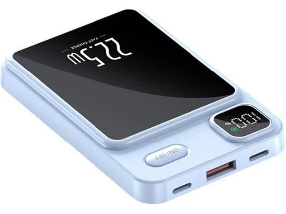 Power Bank Mag Charger 22,5W Digital Display 5000 mAh svetlo plavi