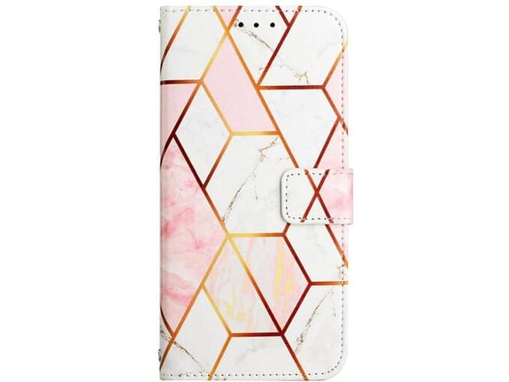 Maska na preklop Marble za Honor Magic 8 Pro geometry roze