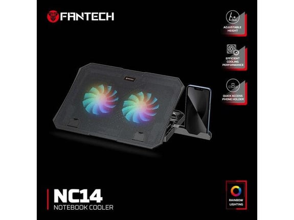 Laptop Cooler Fantech NC14 RGB crni