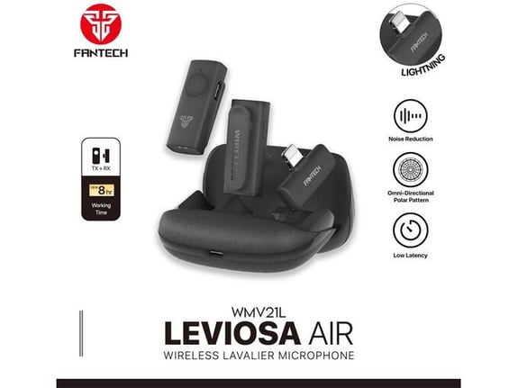 Mikrofon Wireless Fantech Lavalier Leviosa Air WMV21L (Dual Mic) Lightning