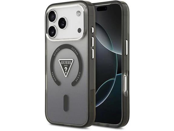 Maska Guess IML Gradient Triangle Logo MagSafe za iPhone 17 Pro crna