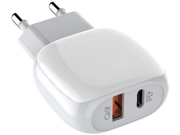 Kućni punjač LDNIO A2313C USB 3.0 FAST CHARGING 18W + Lightning kabel beli