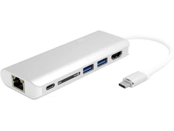 Linkom Adapter USB-C na HDMI RJ-45 USB-C SD 2xUSB-A