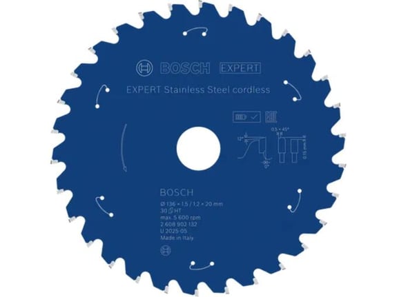 Bosch List kružne testere Expert Stainless Steel aku 136mm 30T