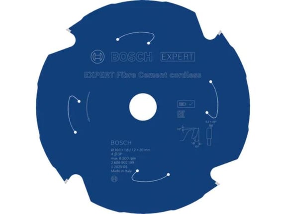 Bosch List kružne testere Expert za vlaknasti cement za akumulatorske alate 165mm 4T