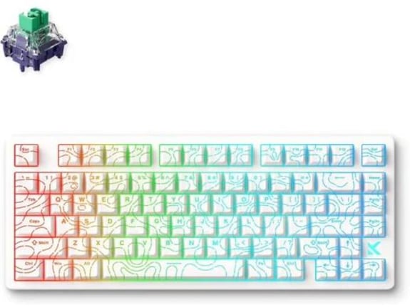 MCHOSE Žična Gaming tastatura Jet 75 White Topographic Kailh Magnetic God Switch